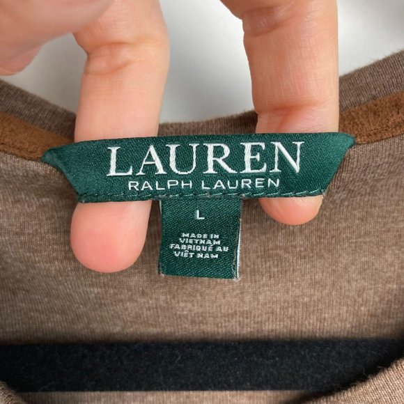 Lauren Ralph Lauren Brown Top L - Picture 5 of 8